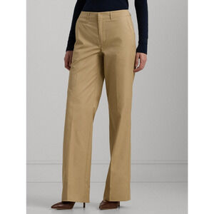 Lauren Ralph Lauren Women High Rise Straight Leg Pants Tan Size 14